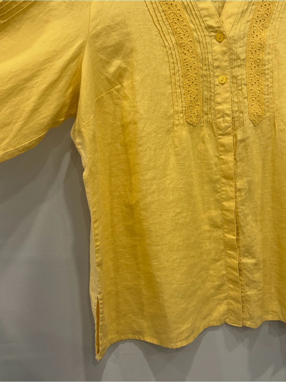 JM Collection Women’s Yellow Embroidered Tunic Top 3/4 Sleeve Size 18W NWT - Picture 2 of 14